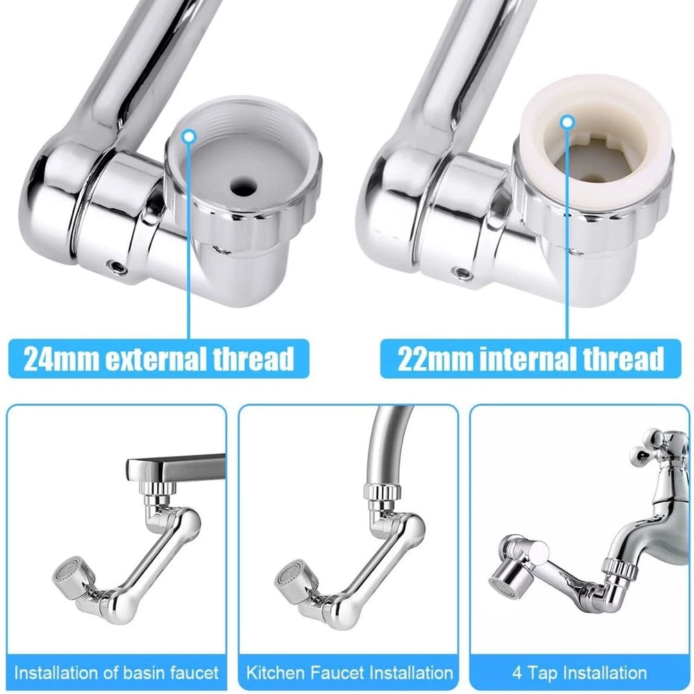 Swivel Faucet Extender Rotating Faucet Aerator Extender For Kitchen And Bathroom Sinks 8