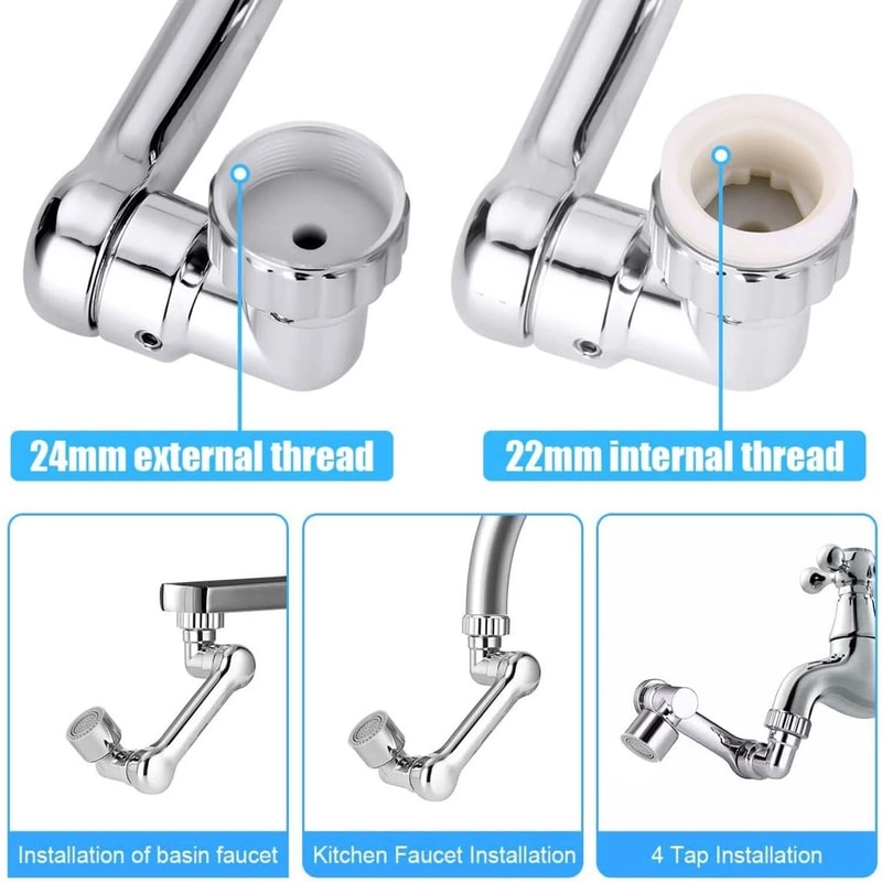 Swivel Faucet Extender Rotating Faucet Aerator Extender For Kitchen And Bathroom Sinks 8