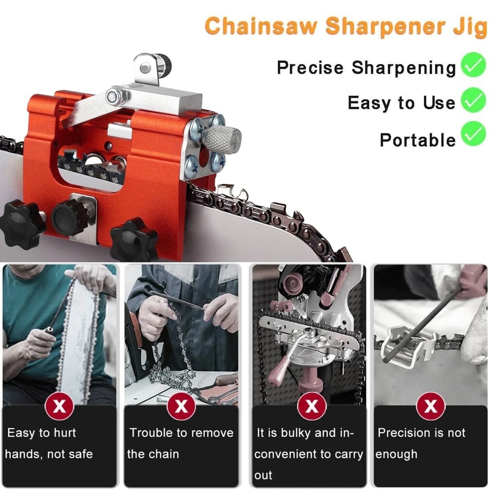 Portable Chainsaw Sharpener Jig Kit For Chainsaws Hand Crank Chain Sharpener 2