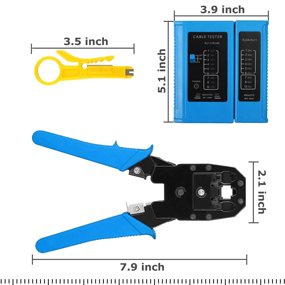 Crimp Tool Kit With Network Cable Tester And Cable Stripper 2