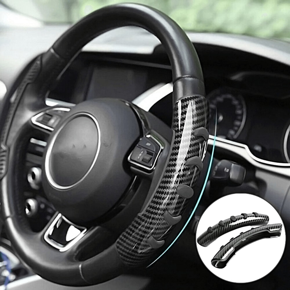 Carbon Fiber Steering Wheel Booster Grip Covers Non Slip Universal Steering Wheel Cover 0