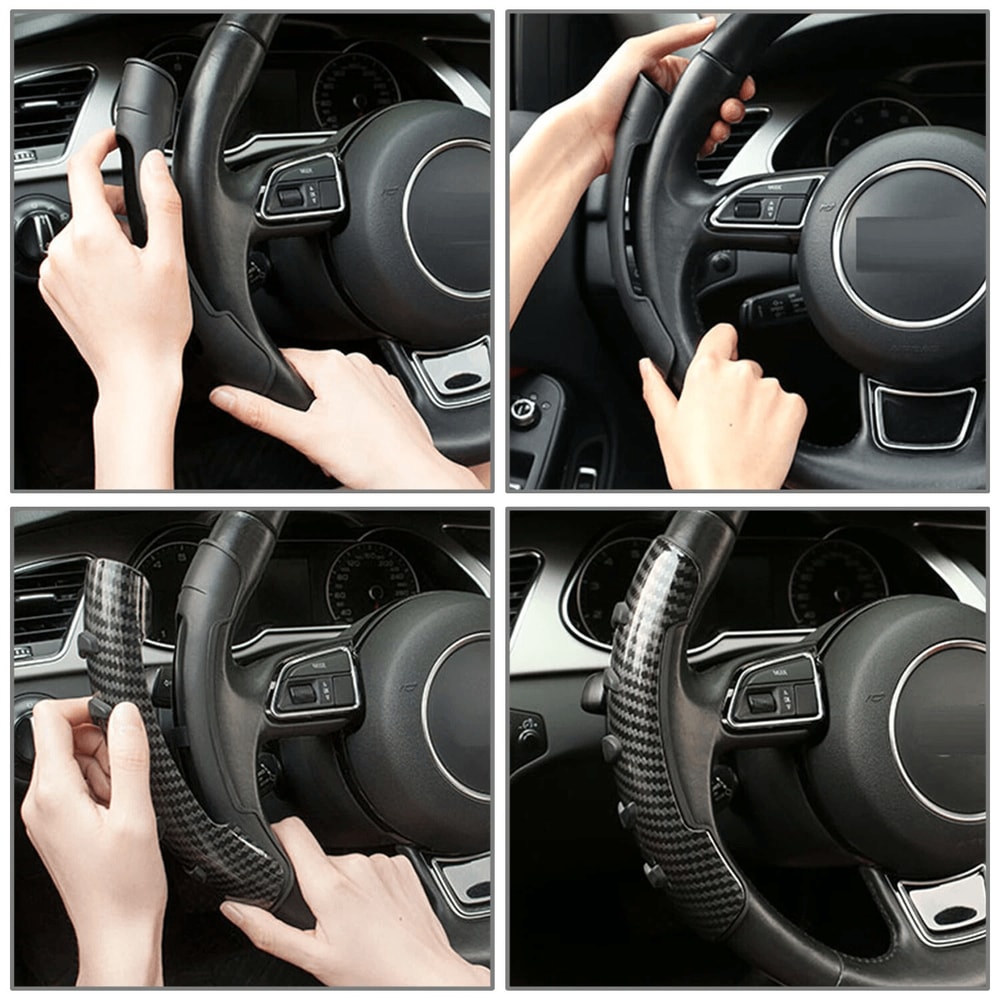 Carbon Fiber Steering Wheel Booster Grip Covers Non Slip Universal Steering Wheel Cover 7
