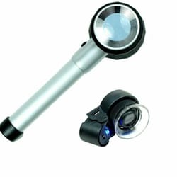 jewelers loupe with led uv light and optical glass magnifier