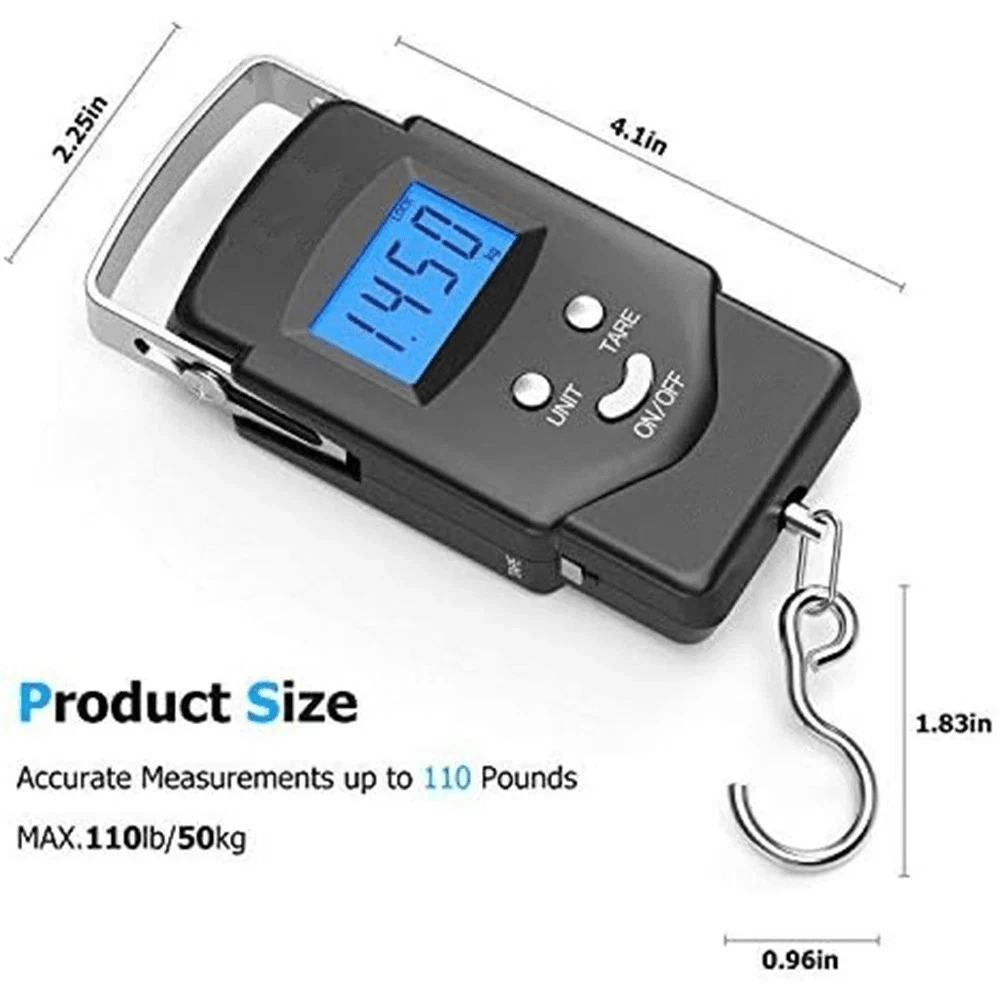 Portable Digital Fishing And Luggage Scale LCD Hanging Hook Weight Scale 1