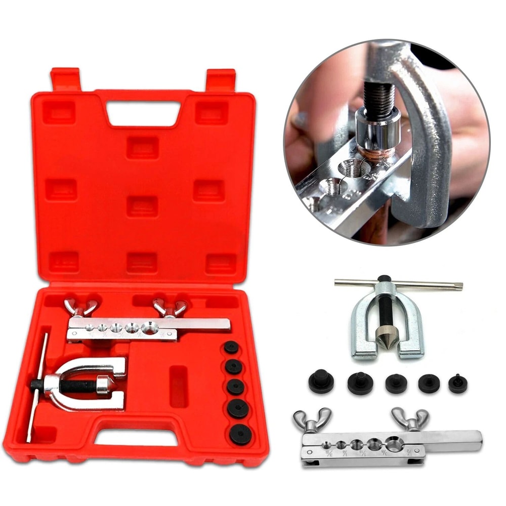 Brake Line Flaring Tool Kit Double Flaring Tool For Copper Aluminum Soft Steel And Brass Tubing 0