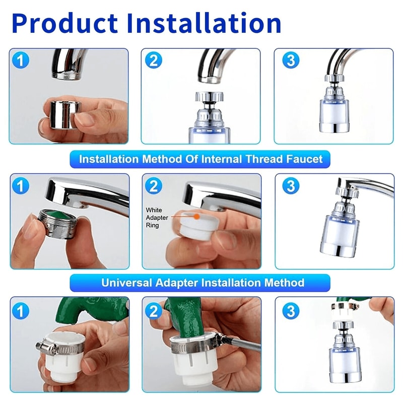 Universal Faucet Water Filter Faucet Mount Tap Purifier For Kitchen And Bathroom Sinks 6