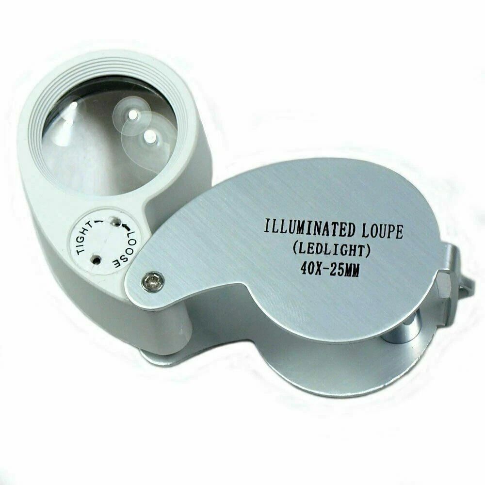 40X LED Jewelers Loupe Magnifier For Jewelry Coins And Fine Detail Inspection 0
