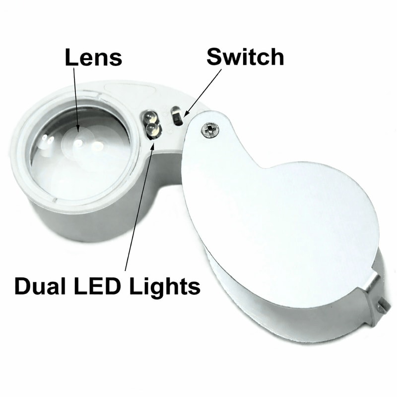 40X LED Jewelers Loupe Magnifier For Jewelry Coins And Fine Detail Inspection 2