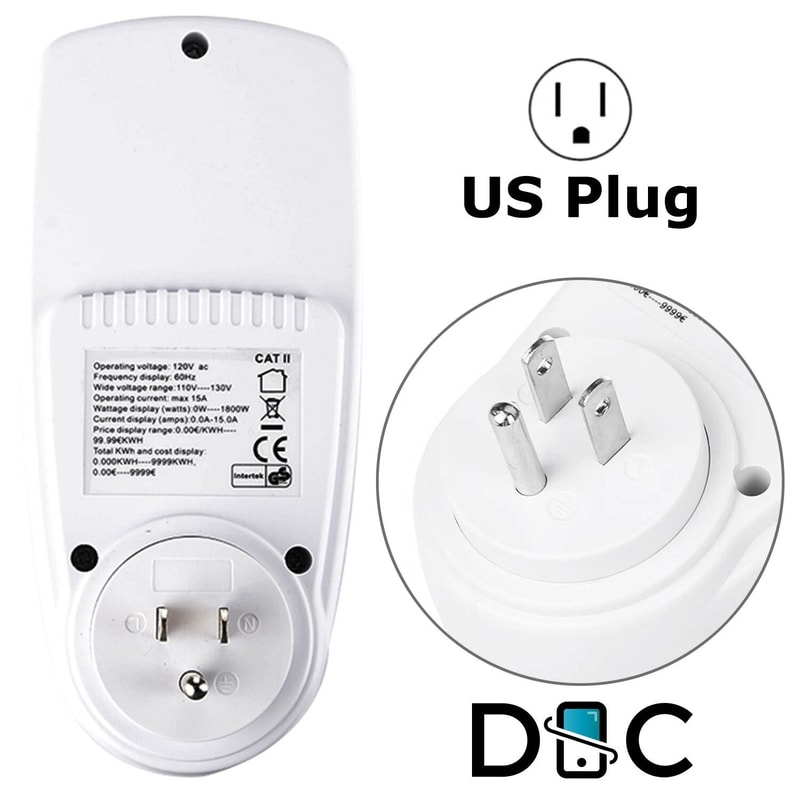 Plug In Watt Meter Plug In Electricity Usage Monitor With Volt Amp KWh Tracking 5