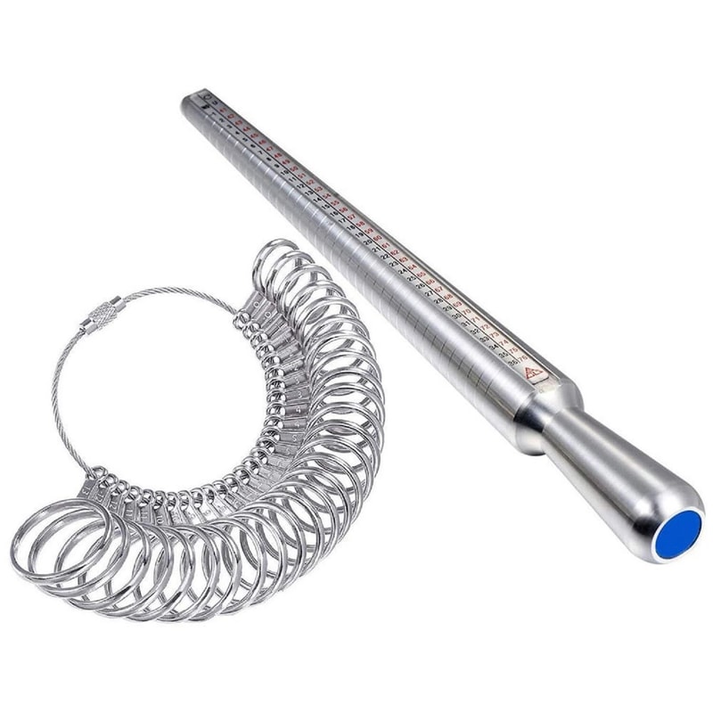 Aluminum Ring Sizer Tool Set With Ring Mandrel And Finger Gauge For Accurate Jewelry Sizing 0
