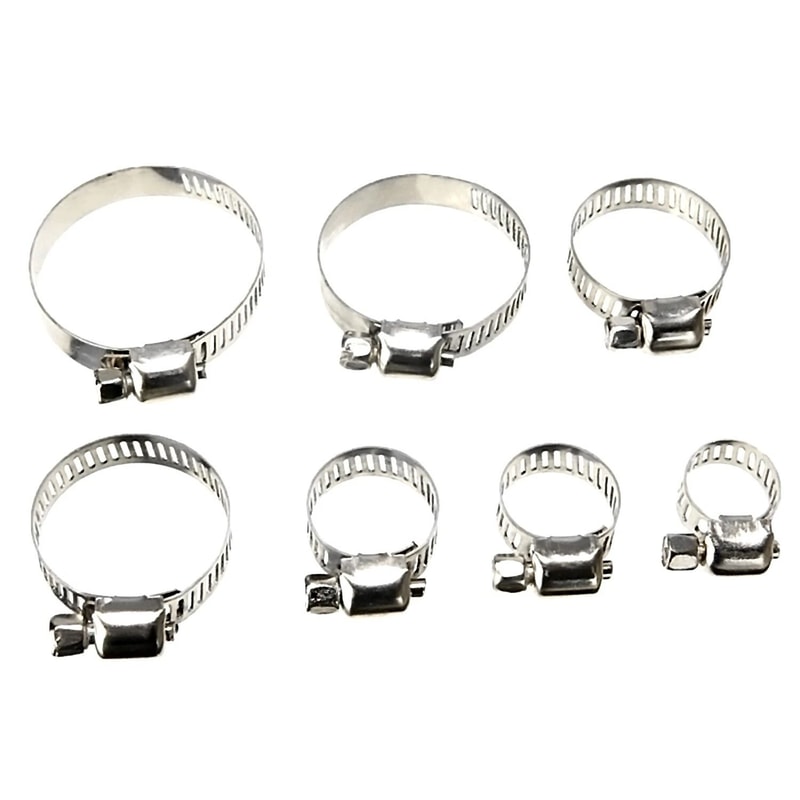 Stainless Steel Hose Clamp Assortment Kit With Sizes Adjustable Worm Gear Clamps 4