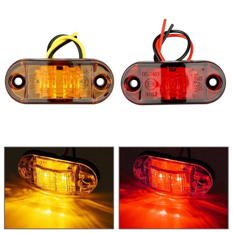 LED Marker Lights Set For Trailer RV Truck Oval Clearance Lights 7