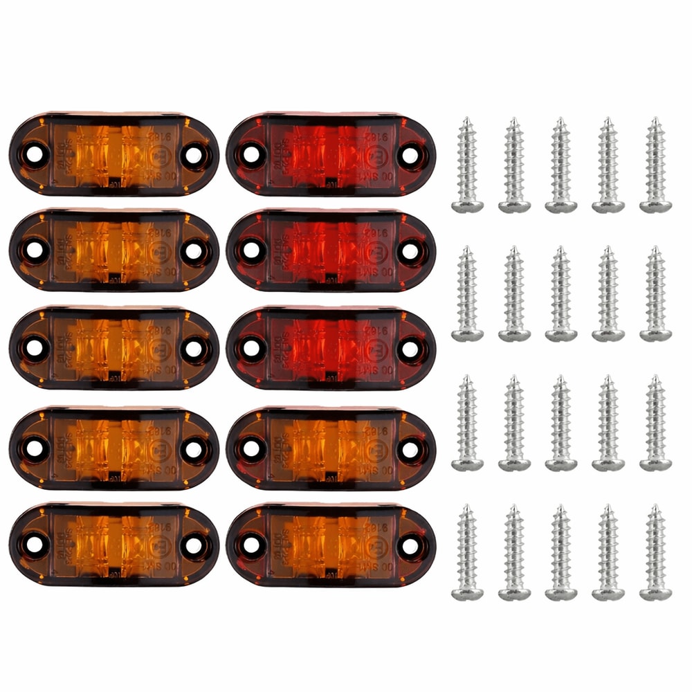 LED Marker Lights Set For Trailer RV Truck Oval Clearance Lights 0