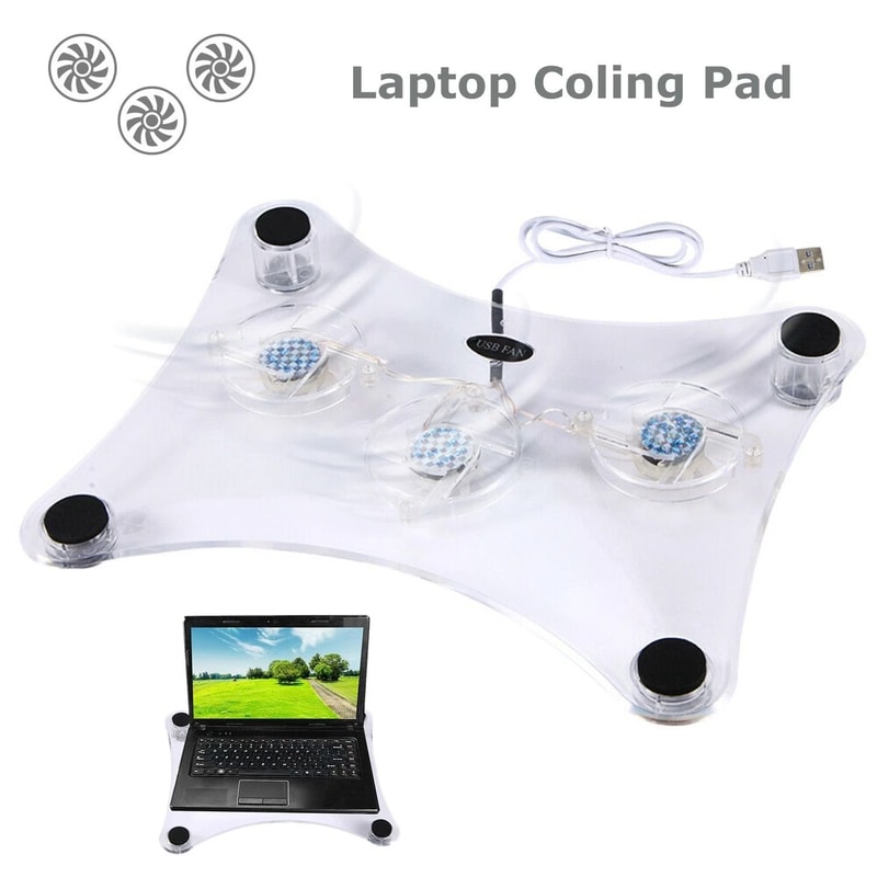 USB Powered Laptop Cooling Pad Stand With LED Light For Notebook 4