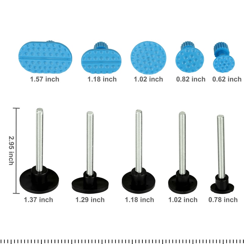 Paintless Dent Repair Kit With Bridge Puller And Tabs For Car Hail And Door Ding Removal 6
