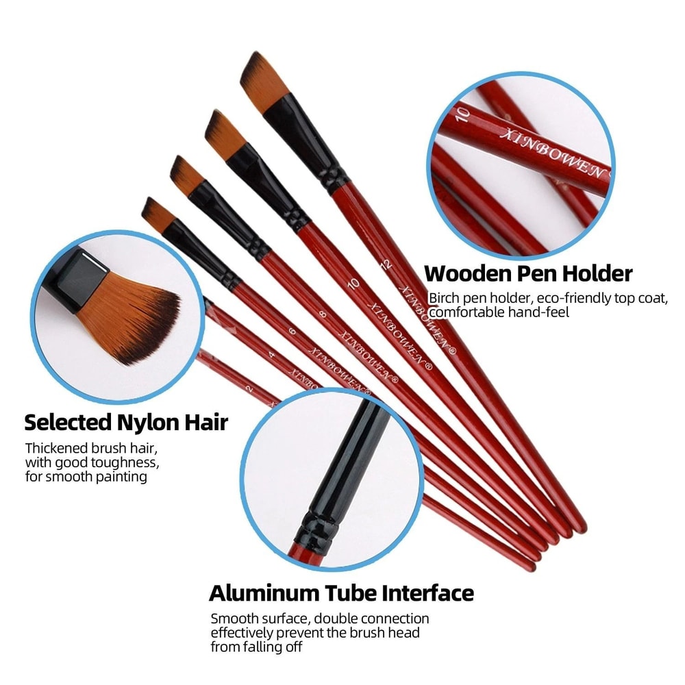 Paint Brush Set For Acrylic Watercolor And Oil Detail Painting 6