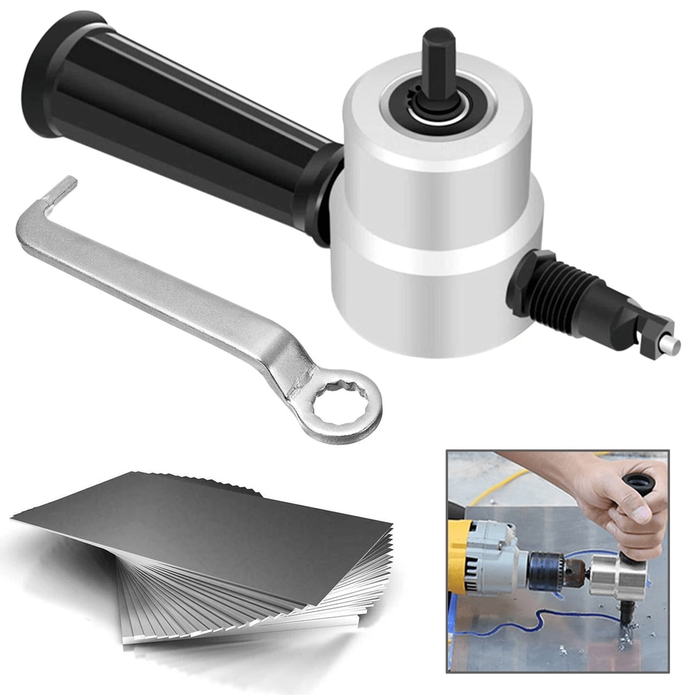 Double Head Sheet Metal Nibbler Drill Attachment Metal Cutter 2