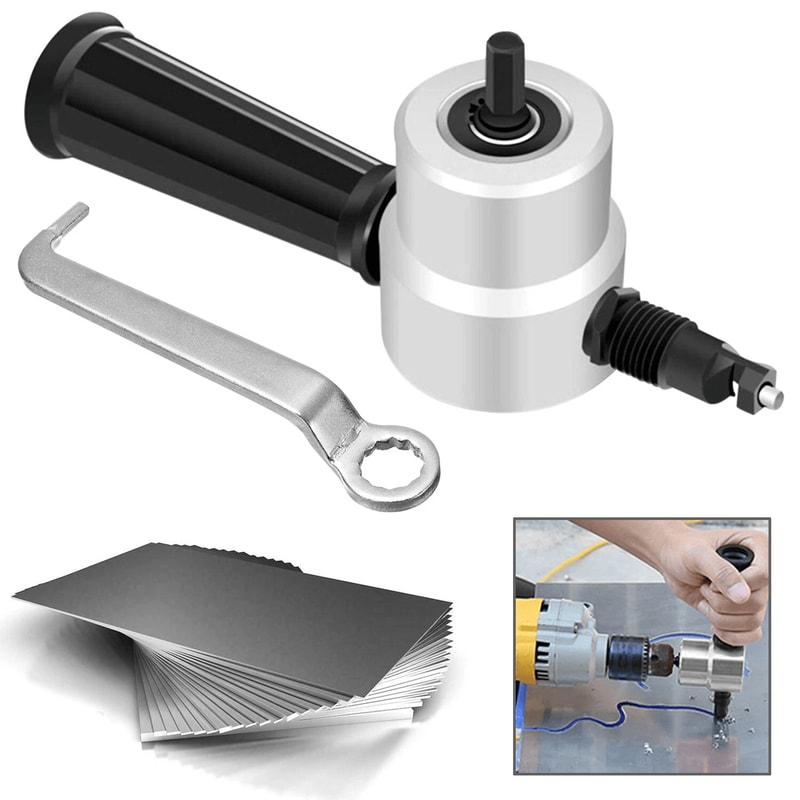 Double Head Sheet Metal Nibbler Drill Attachment Metal Cutter 2