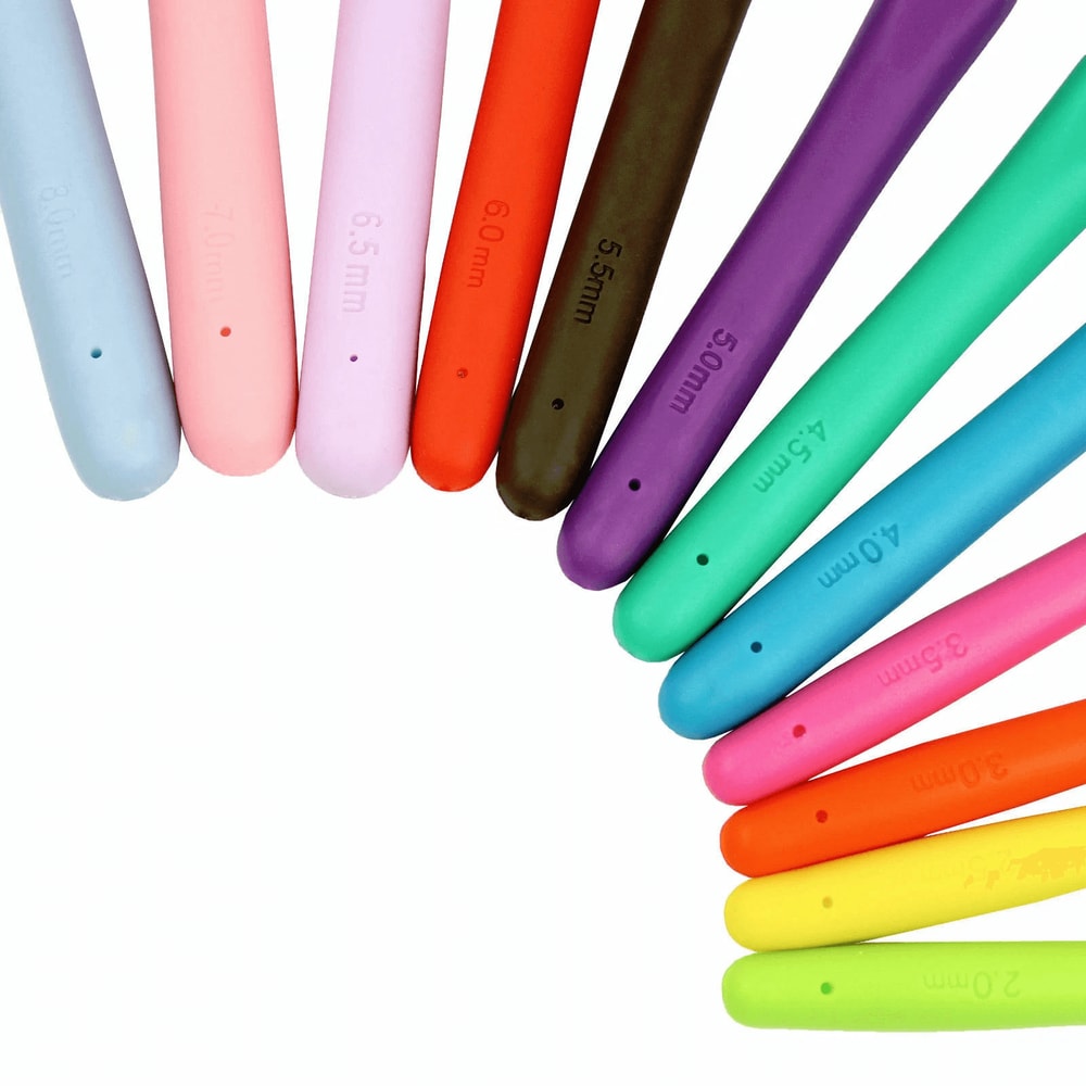 Ergonomic Crochet Hooks Set Soft Grip Aluminum Crochet Kit 6