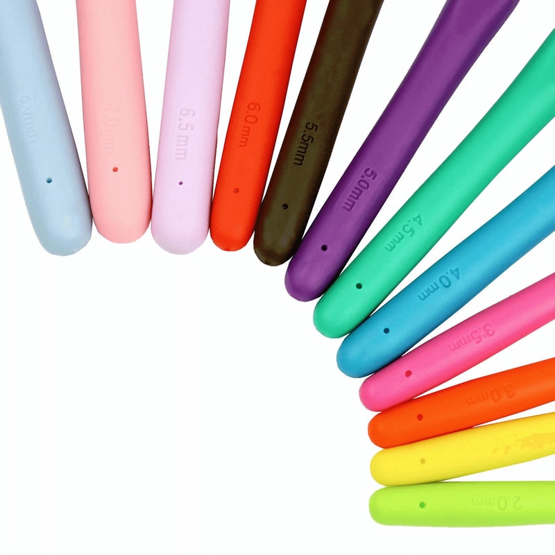 Ergonomic Crochet Hooks Set Soft Grip Aluminum Crochet Kit 6