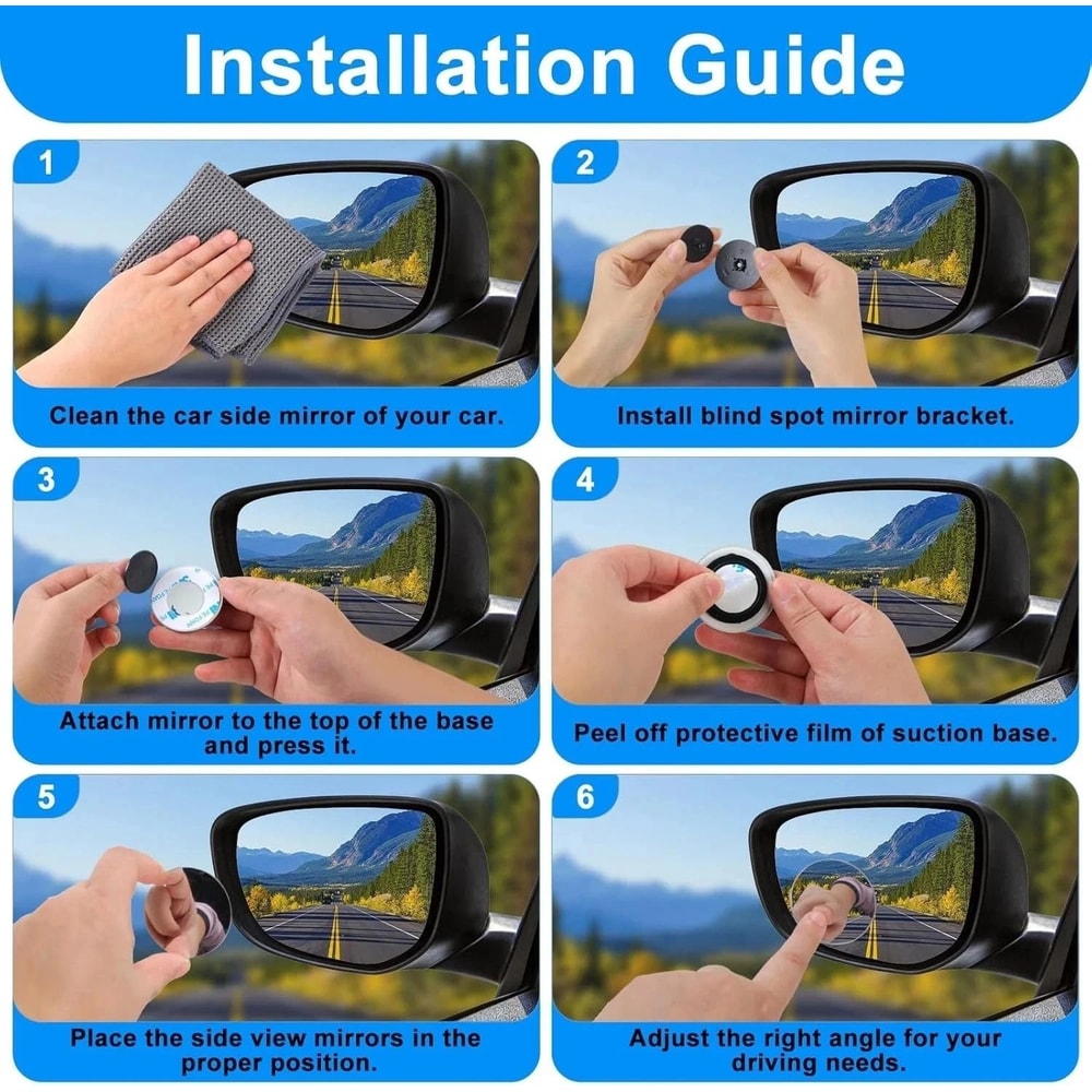 Blind Spot Mirror For Car Adjustable Wide Angle Convex Rear View Mirror 7