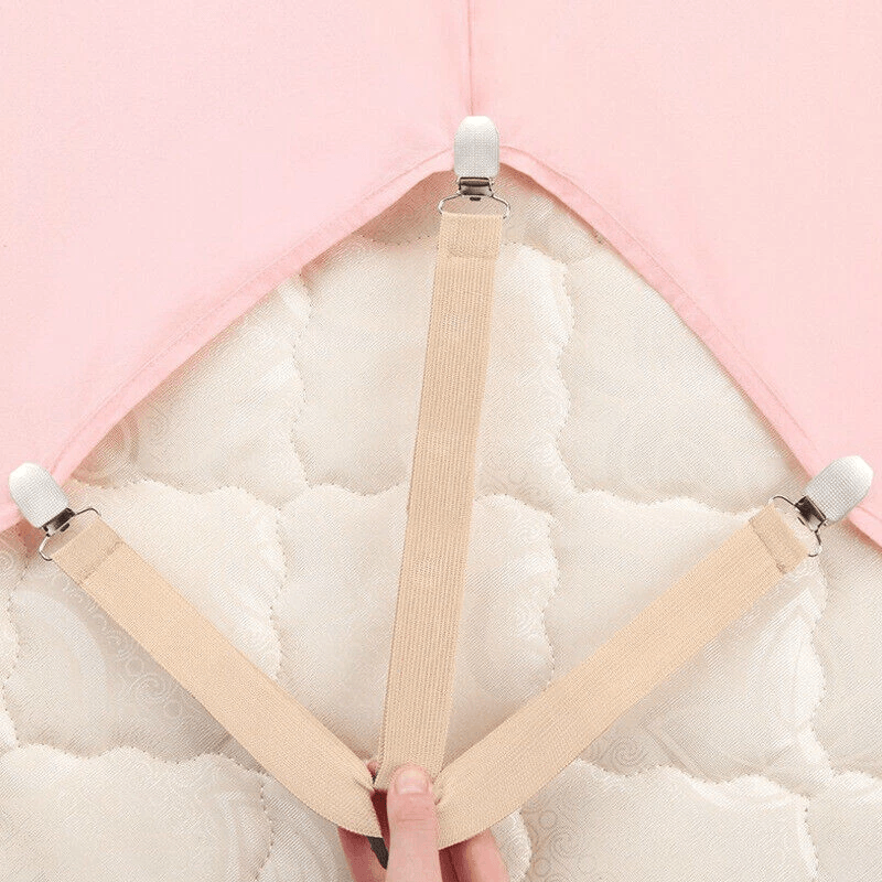 Adjustable Bed Sheet Fasteners With Elastic Clips Set Of Non Slip Sheet Holder Straps 1