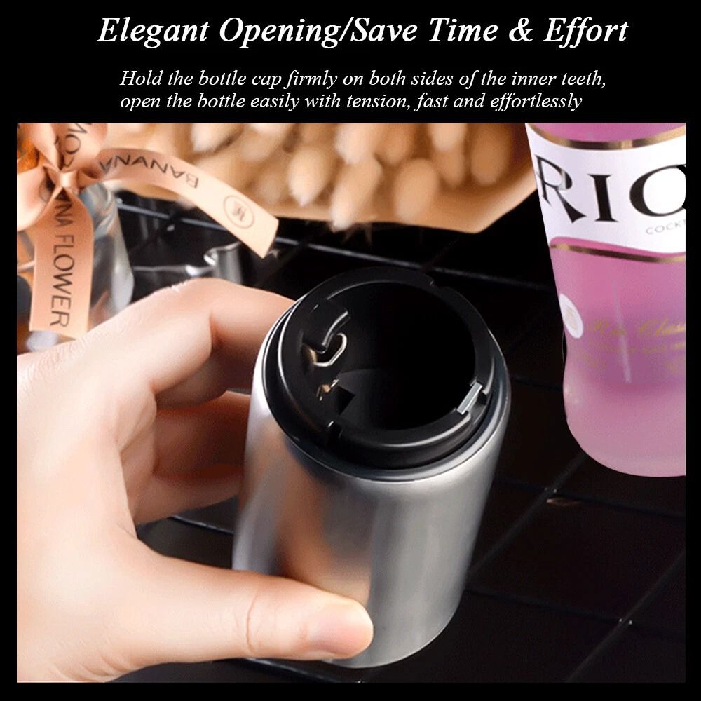 Automatic Bottle Opener With Magnetic Cap Catcher Stainless Steel Beer Soda Opener 7