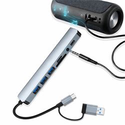 port usb hub with sd tf card reader powered splitter for laptop pc ipad