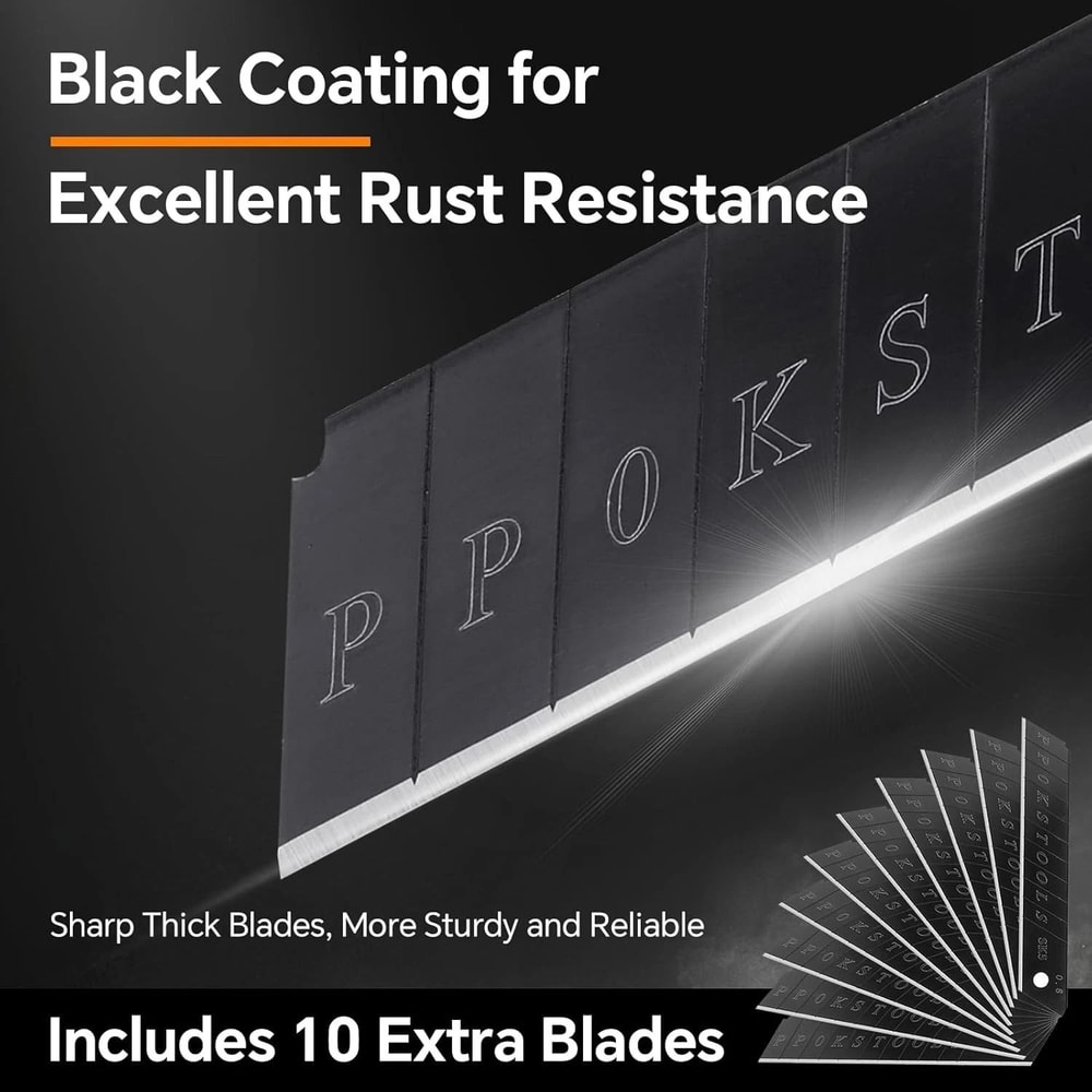 Heavy Duty Box Cutter Retractable Utility Knife Adjustable Rust Resistant Handle 11