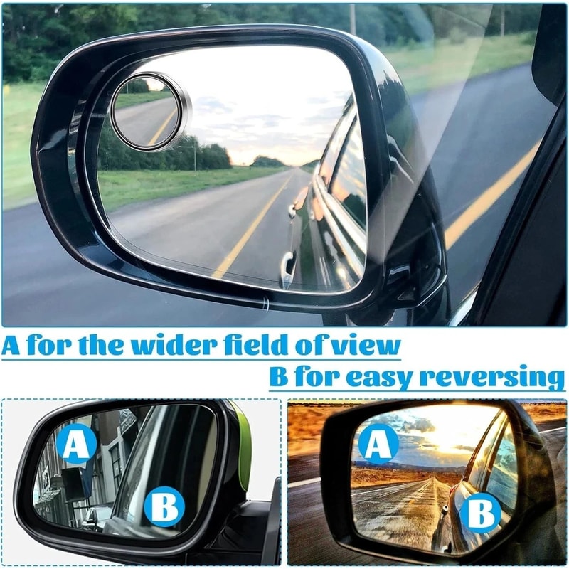 Wide Angle Blind Spot Mirror Set Universal Car Side Mirror Safety Upgrade 2
