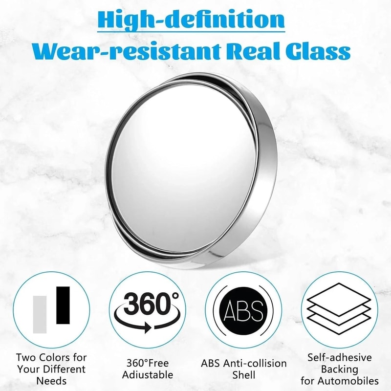 Wide Angle Blind Spot Mirror Set Universal Car Side Mirror Safety Upgrade 3