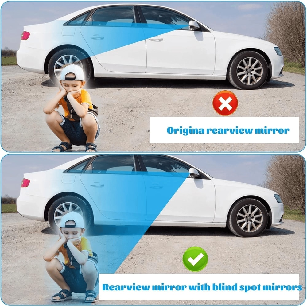 Wide Angle Blind Spot Mirror Set Universal Car Side Mirror Safety Upgrade 4