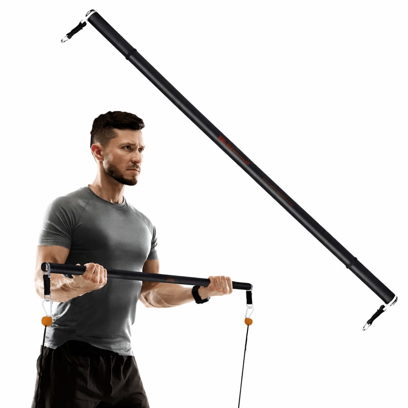 Apollo Board Mini Fitness Board With Resistance Bar Attachment Compact Gym Trainer For Home Workout