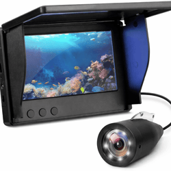 underwater fishing camera with lcd monitor and ir lights for ice lake and boat fishing