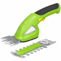 cordless grass shears and electric hedge trimmer with rechargeable battery