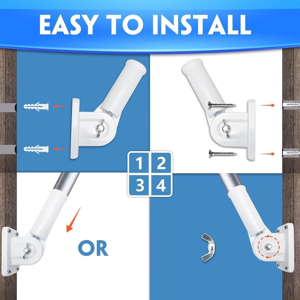 Adjustable Aluminum Flag Pole Bracket For Outside House Multi Position Holder 1