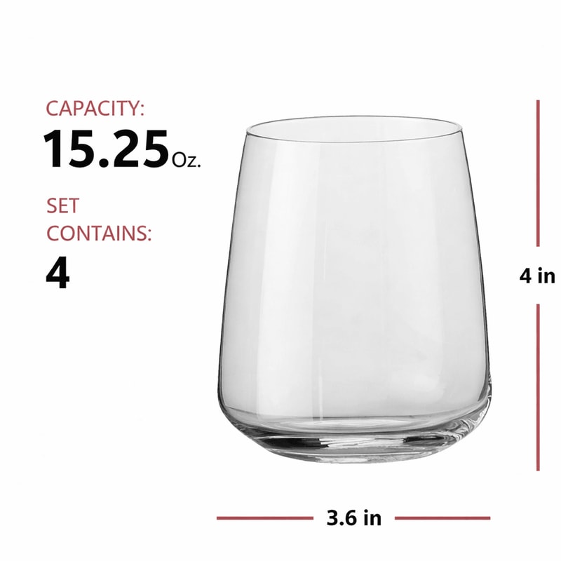 Planeo Stemless Wine Glasses Set Of Italy 1