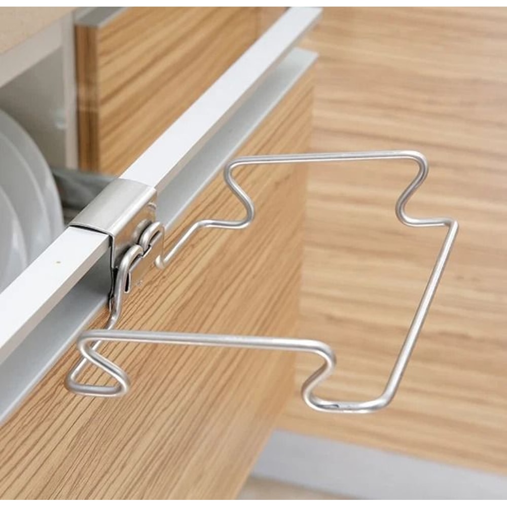 Over Cabinet Door Trash Bag Holder Metal Hanging Kitchen Garbage Bag Rack 1