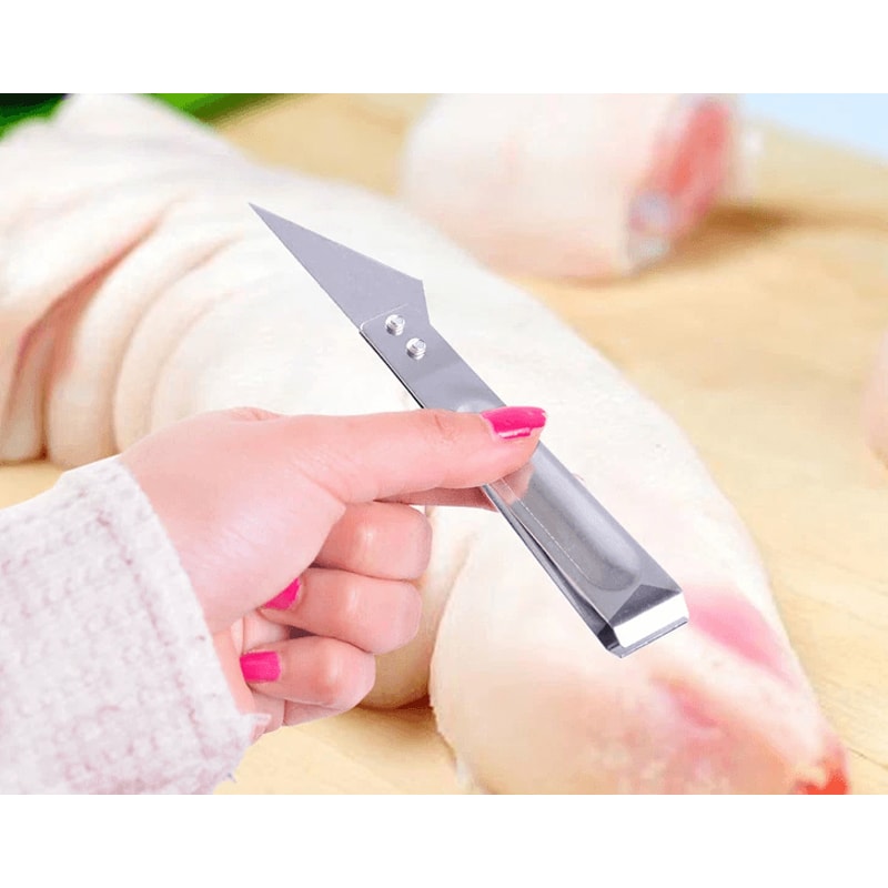 Fish Bone Tweezers And Knife Set Stainless Steel Pin Bone Remover Tool 2