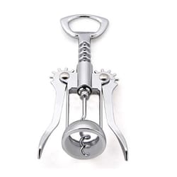 winged corkscrew wine and beer bottle opener stainless steel design