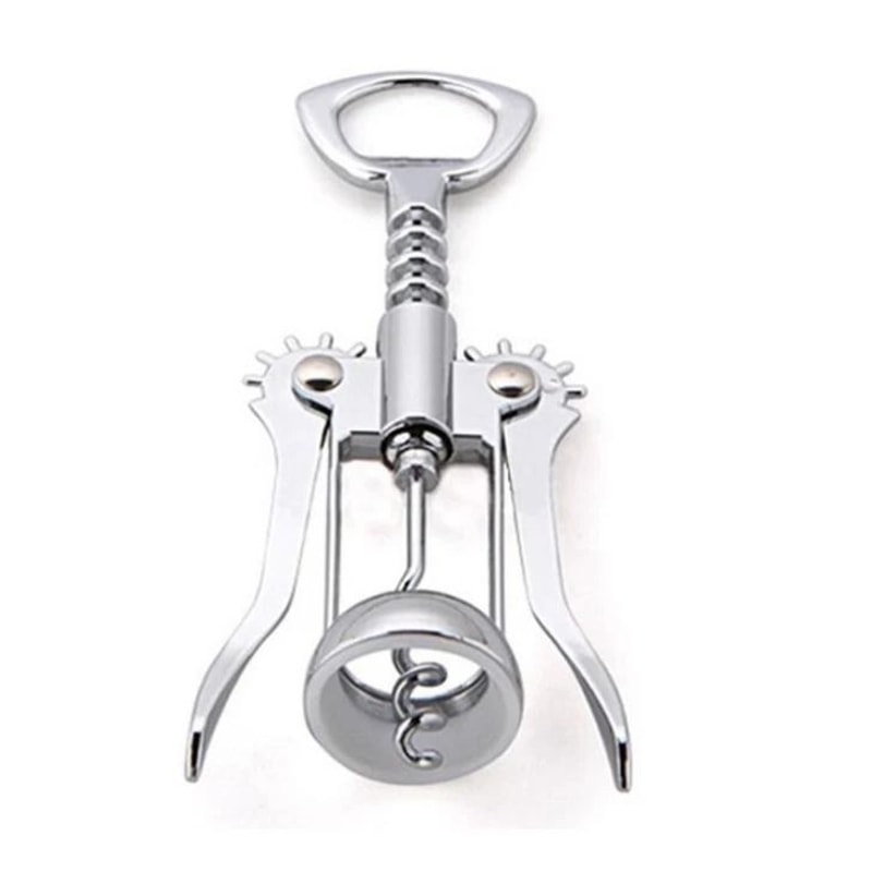 Winged Corkscrew Wine And Beer Bottle Opener Stainless Steel Design 0