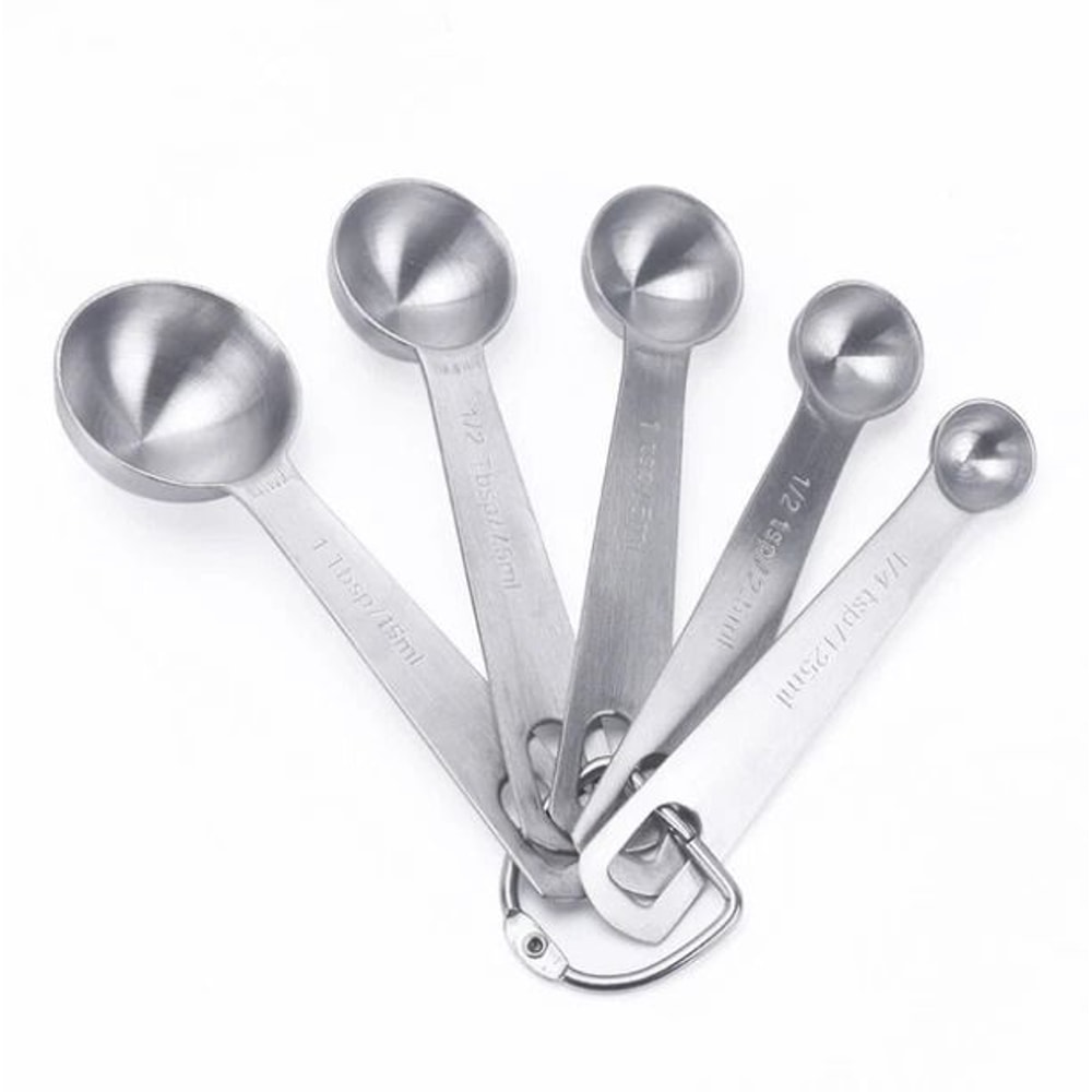 Stainless Steel Measuring Spoon Set Round Baking And Kitchen Measuring Tools 0