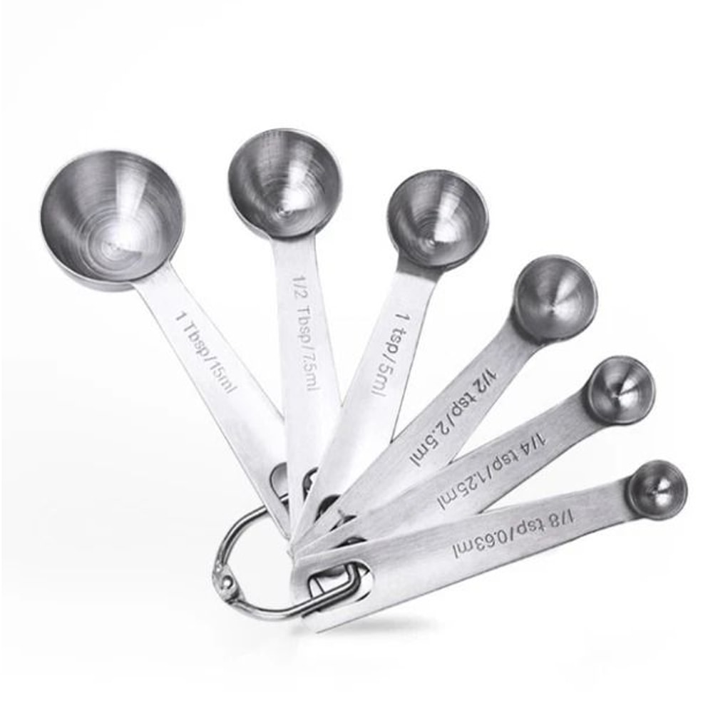 Stainless Steel Measuring Spoon Set Round Baking And Kitchen Measuring Tools 4