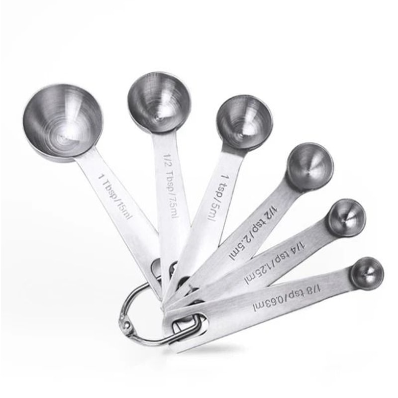 Stainless Steel Measuring Spoon Set Round Baking And Kitchen Measuring Tools 4