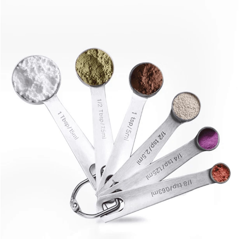 Stainless Steel Measuring Spoon Set Round Baking And Kitchen Measuring Tools 1