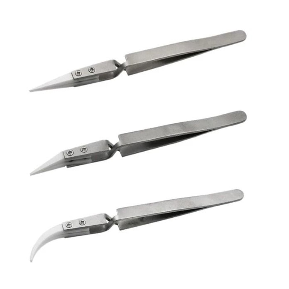 Ceramic Tip Precision Tweezers Set For Electronics Repair And Soldering 0