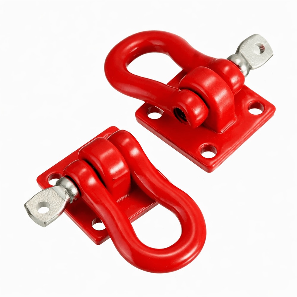 Scale RC Crawler Tow Hooks Red Alloy Tow Shackles Truck Accessory 0