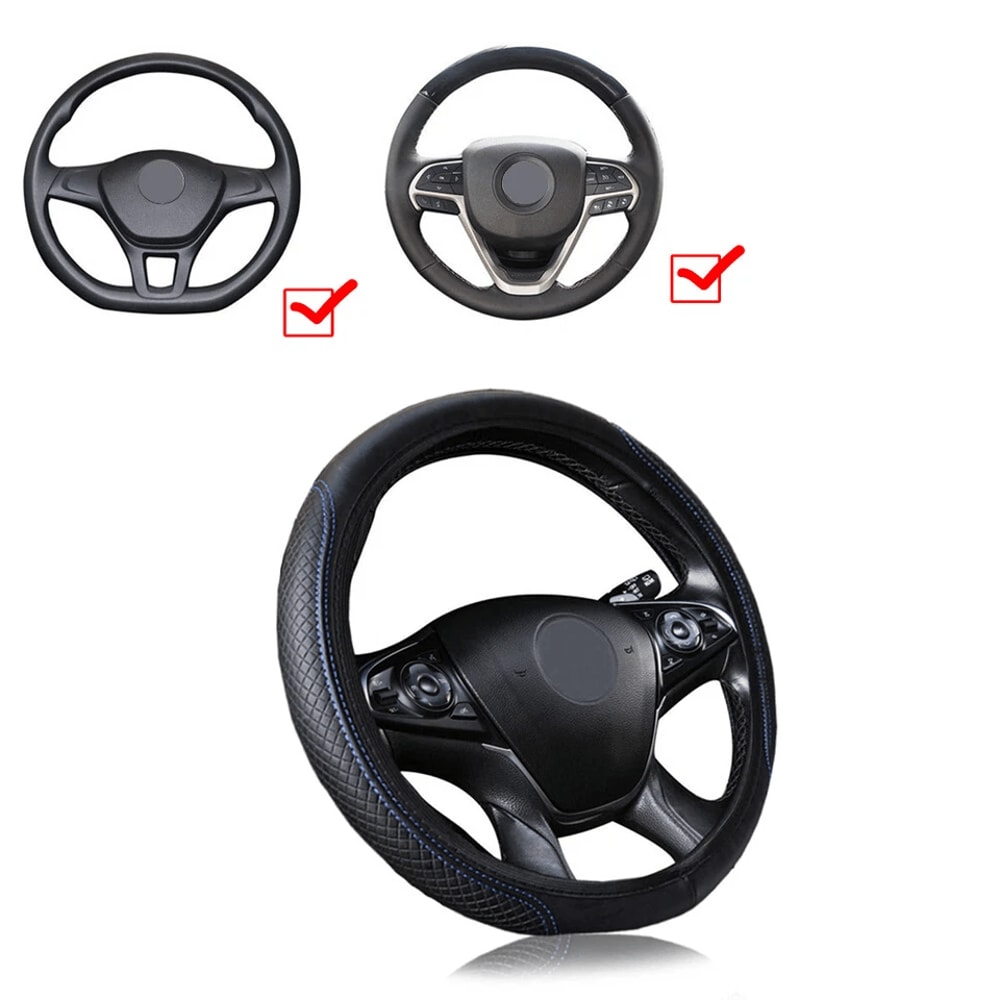 Leather Car Steering Wheel Cover For Improved Grip Comfort 4