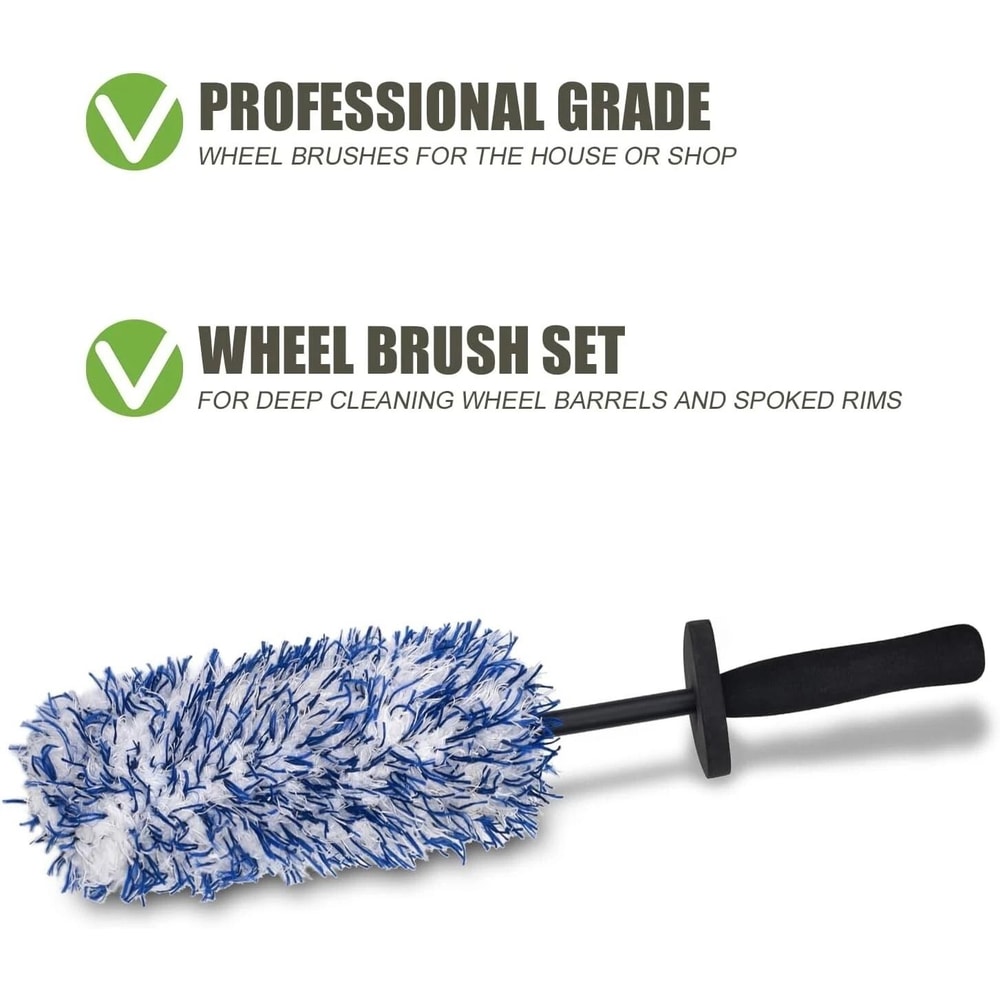 Car Wheel Cleaning Brush Soft Bristle Tire And Rim Cleaner For Deep Washing 5