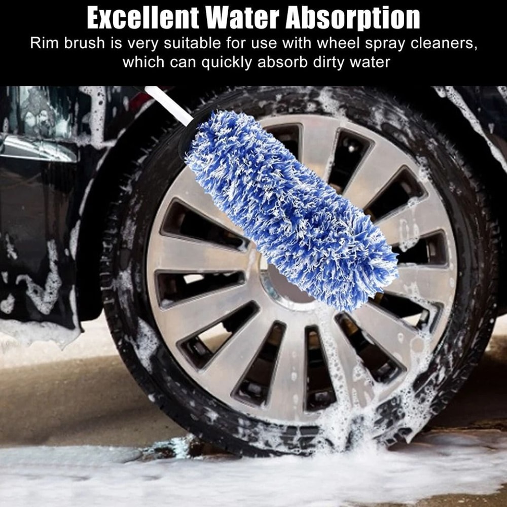 Car Wheel Cleaning Brush Soft Bristle Tire And Rim Cleaner For Deep Washing 4